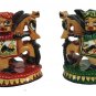 4" Wooden Chess Set Hand Carved Painted Antique Vintage Indian Figure Chess Set