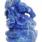 Lapis Lazuli Stone Ganesha Statue Elephant God natural Gemstone Ganpati