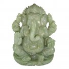 Aventurine Jade Stone Ganesha Statue Elephant God Natural Gemstone Ganpati