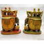 Wooden Chess Set Hand Carved Tiger Hunting Indian Figure Chess