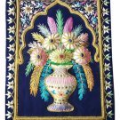 Rugs Jewel Carpet Hand Embroidery Zardozi Flower Wall Hanging 1½ ' X 2 '