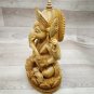 Ganesha Statue 9" Handmade Wooden Sculpture Hindu God Lord Ganesh Home decor