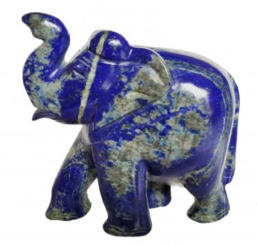 Lapis Lazuli Stone Elephant Plain Polish Natural Gemstone Hand Carved