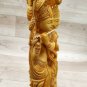 Radha Krishna Statue 10" Wooden Hand Carved Love Couple Figurine Home decor Gift