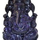 Blue Goldstone Ganesha Statue Elephant God Natural Gemstone Ganpati