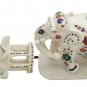 White Marble Pietra Dura Inlay Elephant with umbrella Handmade Ambabari Statue