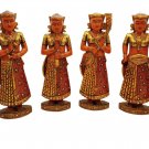 Wooden Doll Musician Set 6 piece hand Painted Carving sculpture home decor Gift