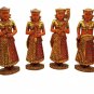 Wooden Doll Musician Set 6 piece hand Painted Carving sculpture home decor Gift
