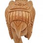 Wooden Elephant Statue Hunting Scene hand Carving Elephant Natural Wood Sculptur