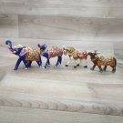 Metal Animal statue set of 4 elephant, Camel, Horse, Cow Hand Painted Sculpture