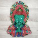 Buddha Namasete Mask with Gemstone work Wall hanging Art Sculpture Religious