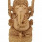 Wooden Ganesha Wood Hand Carved Sculpture Hindu God