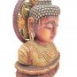Wooden Buddha Head Statue Painted Feng Shui Tibetan Buddha