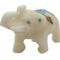 White Hard Marble Pietra Dura Inlay Elephant Handmade Statue Home Decor Gift