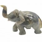 Labradorite Stone Elephant Statue Natural Gemstone Hand Carved