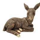 Deer sitting Marble Dust vintage buck doe reindeer animal figurine statue decor