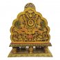 Wooden Buddha Sitting on Throne Statue Painted Feng Shui Tibetan Buddha
