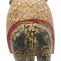 Wooden elephant covered by camel bone and vintage look procession painting