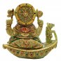 Ganesha Statue 8" Jade stone painting Sculpture Hindu Elephant God Lord Figure