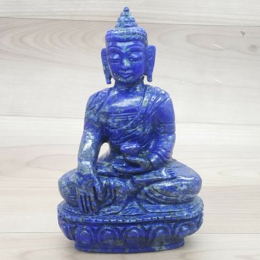 Buddha Statue Lapis Lazuli Stone Lotus Buddha Statue meditation Feng Shui Buddha