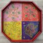 Serving Tray 3 Pcs set 12" Wooden handmade emboss painting work Floral Design