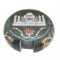 Marble tea coaster set rare colorful stone inlay coaster floral work gifts decor