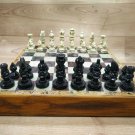 Stone Chess Set 10" Travel Stone Pieces with Stone Board game indoor
