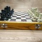 Stone Chess Set 10" Travel Stone Pieces with Stone Board game indoor