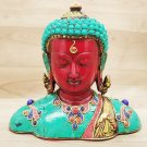 Buddha Head Statue with Stone Work Feng Shui Tibetan Buddha Bust