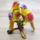 Love Bird Pair Trinket box souvenir animal gift Decorated with Swarovski Crystal