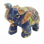 Lapis Lazuli Stone Elephant Covered by Gold Foil Painting Natural Gemstone