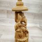 Ganesha Statue 10" Handmade Wooden Sculpture Hindu God Lord Ganesh Sitting