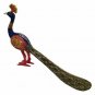 Peacock Statue Emboss Painted Metal Sculpture Paradise Peacock Decorative gift