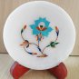 Marble Plate Decorative Floral Design Inlay Pietra Dura Stone 4"