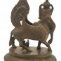 Brass Nandi Cow Khamdanu Statue Hindu Religious Vehicle of Shiva Home Decor