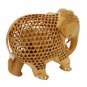 Wooden Elephant Statue Undercut small baby inside Natural Wood Hand Carved