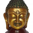 Brass Buddha Head Statue Antique finish Feng Shui Tibetan Buddha