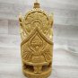 Ganesha Statue 9" Handmade Wooden Sculpture Hindu God Lord Ganesh Sitting Chair