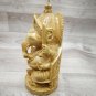 Ganesha Statue 9" Handmade Wooden Sculpture Hindu God Lord Ganesh Sitting Chair