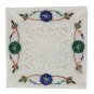 Serving tray marble stone 5" x 5" Malachite & Lapis gemstone inlay work Platter