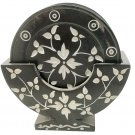 Tea coaster set Soft stone undercut marble coaster floral work gifts decor