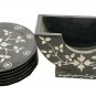 Tea coaster set Soft stone undercut marble coaster floral work gifts decor