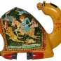 Camel Statue Hunting painting Figurine Wooden Carving Camel Sculpture Vintage