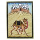 Painting Camel Handmade India Miniature Artwork water color resin tile 3½"X2½"