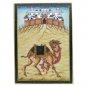 Painting Camel Handmade India Miniature Artwork water color resin tile 3½"X2½"