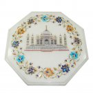 Table Top marble stone 12" gemstone handmade inlay work octagon home decor Gift
