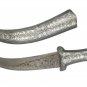 Dagger Handcrafted Engraved Silver work Koftgiri Damascus Blade 14 Inch