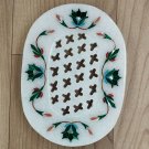 Soap tray Stone 3" x 5" Natural Malachite gemstone inlay work Gift home decor