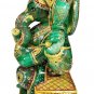 Ganesha Statue 11" Jade stone painting Sculpture Hindu Elephant God Lord Figure
