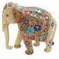 Wooden Elephant Statue Inlay Pietra dura work Natural Wood color Hand Carved